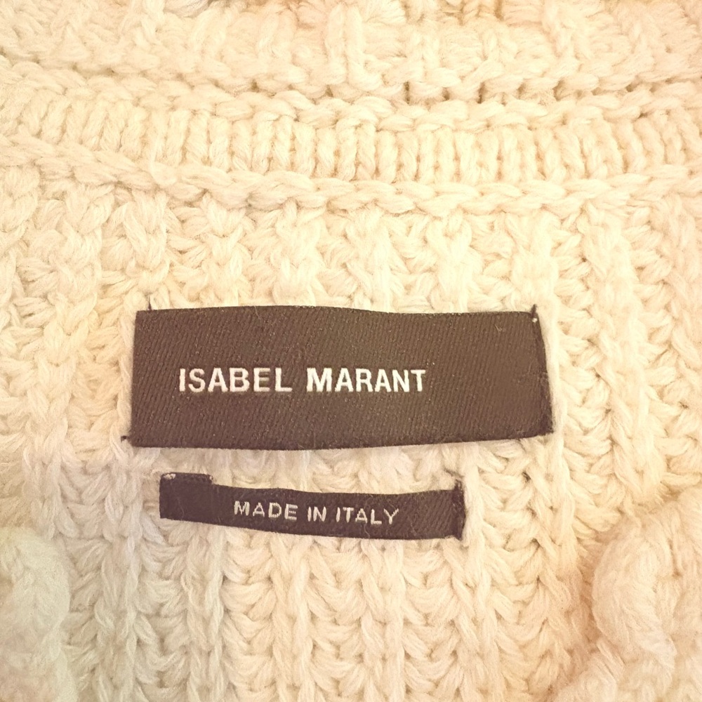 Brand: Isabel Marant
Style: Cropped chunky knit sweater
Color: Cream/Ivory